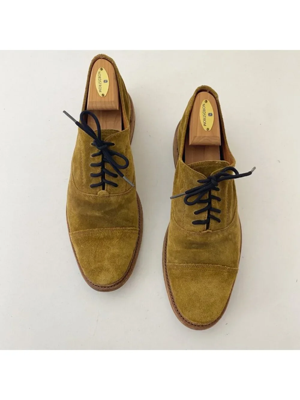 Frye Paul Bal Oxfords Shoes Suede Tan Brown